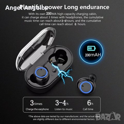 Y50 Bluetooth слушалка Спорт на открито Безжични слушалки 5.0 с контейнер за зареждане Power Display, снимка 2 - Безжични слушалки - 38953515