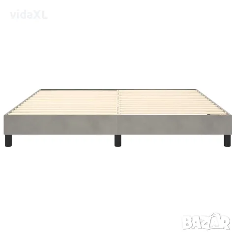vidaXL Рамка за легло с пружини, светлосива, 160x200 см, кадифе, снимка 5 - Спални и легла - 56146581