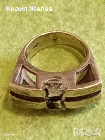 Сребърен пръстен с два камъка ТИ и АЗ масивен майсторска изработка 24873, снимка 12 - Пръстени - 52909374