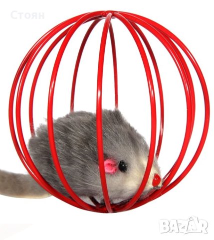 Играчка котка мишка в топка 6см