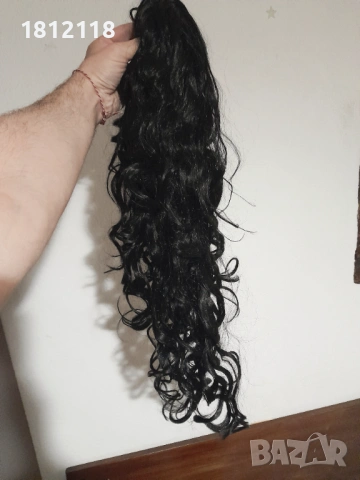 Дълга черна опашка за коса на шнола , снимка 4 - Аксесоари за коса - 53878993