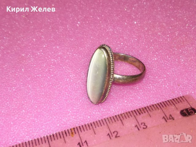 СТАР с ЛУНЕН КАМЪК СРЕБЪРЕН ПРЪСТЕН ВИСОКА ПРОБА СРЕБО 925 РЪЧНА РЕТРО АР ДЕКО ИЗРАБОТКА 41903, снимка 14 - Антикварни и старинни предмети - 44391361