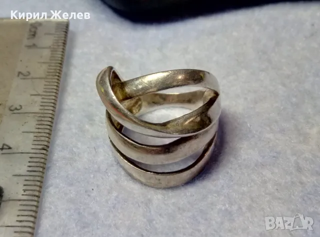 СТАР ШИКОЗЕН СРЕБЪРЕН ПРЪСТЕН СРЕБРО 925 АЖУРНА ХУДОЖЕСТВЕНА РЪЧНА БИЖУТЕРСКА ИЗРАБОТКА 30430, снимка 11 - Пръстени - 49885925