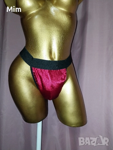 Xl/2XL Мъжка червена сатенена прашка