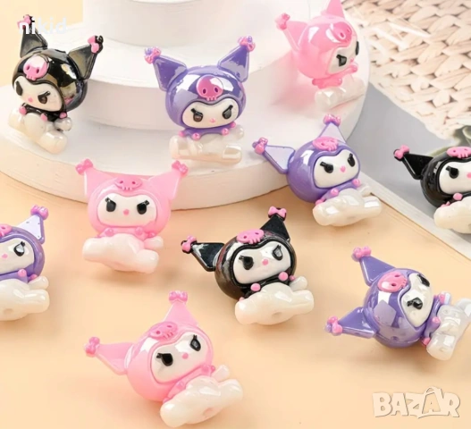Санрио Kuromi Куроми sanrio малка пластмасова фигурка фигурки за игра и украса торта мъниста с дупка, снимка 2 - Фигурки - 54185256