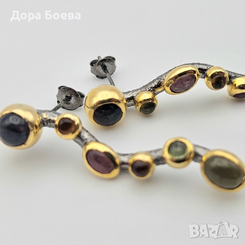 Сребърни обеци: "Фрея", снимка 6 - Обеци - 52712275