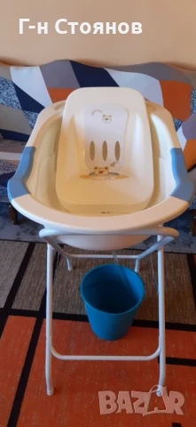 Продавам детска вана за къпане със стойка и помощна подложка, снимка 2 - За банята - 51396711