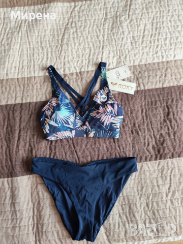 НОВ дамски бански ROXY размер XS+подарък долнище RESEVED, размер S, снимка 2 - Бански костюми - 51151992