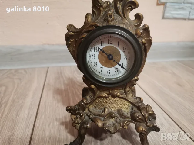 Стар бронзов работещ часовник, снимка 3 - Антикварни и старинни предмети - 55852036