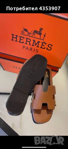 Дамски чехли Hermes, снимка 5 - Чехли - 50780897