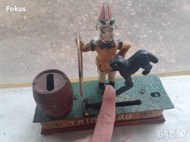 Стара метална играчка чугун с механизъм - работи, снимка 8 - Антикварни и старинни предмети - 37982264