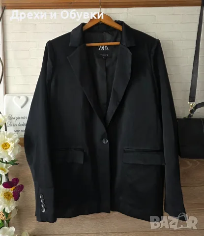 Черен блвйзър сако Zara 2XL, снимка 4 - Сака - 56521741