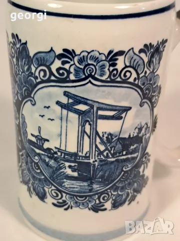 холандска порцеланова халба Delft blue   23/2, снимка 3 - Колекции - 49309375
