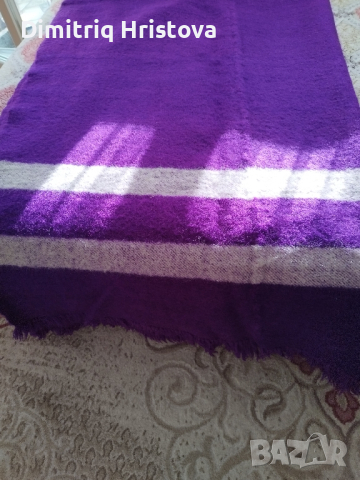 Топло , ръчно тъкано вълнено одеало, снимка 6 - Декорация за дома - 44779260