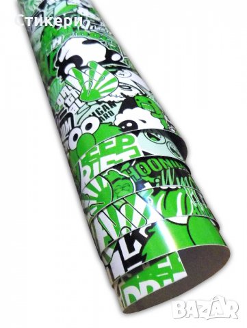 Стикер BOMB 150х50см JDM руло ЗЕЛЕН , снимка 4 - Аксесоари и консумативи - 30335545