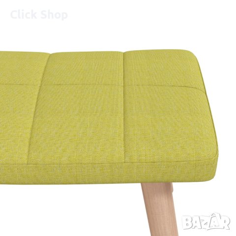 Люлеещ се стол с табуретка, зелен, плат, снимка 5 - Столове - 40305096