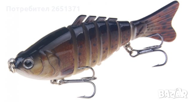 Воблер, изкуствена примамка, рибка седем секционна 15.6 гр., щука, сом , снимка 3 - Стръв и захранки - 30618159