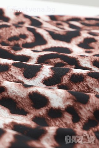 Дамска рокля с леопардов десен и асиметрична кройка, снимка 16 - Рокли - 40544146