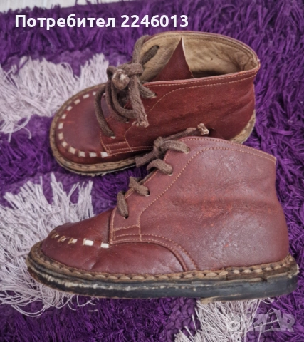 Ретро детски обувки естествена кожа, снимка 4 - Антикварни и старинни предмети - 52393600