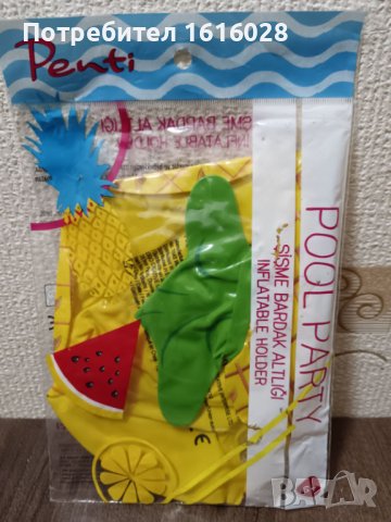 Надуваема поставка Ананас за чаша,за басейн,плаж и др., снимка 2 - Надуваеми играчки - 44263566