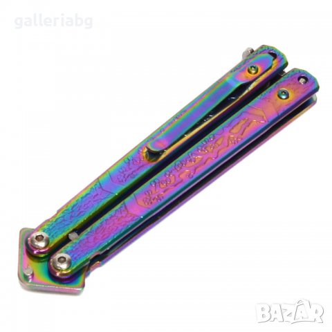 Джобен нож пеперуда хамелеон, снимка 2 - Ножове - 39768440