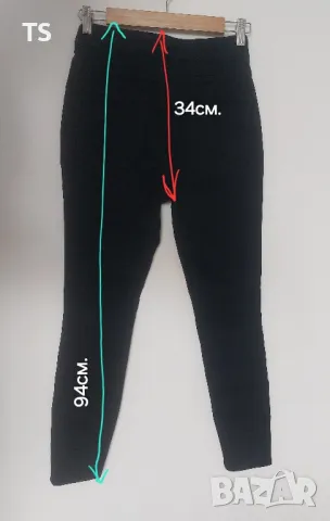 Дамски черен панталон H&M размер 36, снимка 4 - Панталони - 47756619