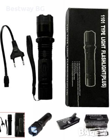 LED фенер - кучегон с електрошок модел 1101  Flashligh plus- електронен пастир за  говеда  , снимка 2 - Екипировка - 39967501