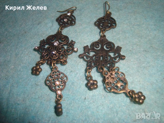 АРТ ДЕКО СТИЛ КРИСТАЛНИ ОБЕЦИ АЖУРНА ИЗРАБОТКА 94021, снимка 5 - Колиета, медальони, синджири - 35353211