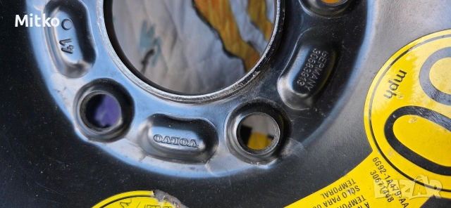 Резервна гума/Пателица/Волво В50 16", снимка 6 - Гуми и джанти - 52909499