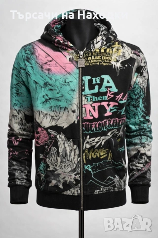 Блуза с качулка и цип TLFI True Love False Idols S Small Black суичър hoodie, снимка 8 - Суичъри - 50923470