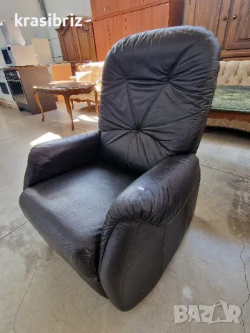 Релаксиращ Фотьойл Естествена кожа-внос от Германия!, снимка 2 - Дивани и мека мебел - 49401040