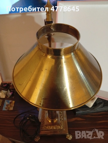 ретро месингова лампа , снимка 3 - Настолни лампи - 54215075