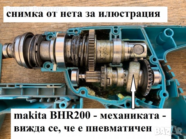 перфоратор Makita 28.8V ( 2х14.4V LXT) Li-Ion - SDS+ три функции, може  и зарядно и нови батерии, снимка 13 - Перфоратори - 29915408