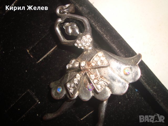 ТЕЖКА РАЗДВИЖЕНА АРТ ВИСУЛКА БАЛЕРИНА ПОСРЕБРЕНА с ЦИРКОНИ 18569, снимка 10 - Колиета, медальони, синджири - 31291468