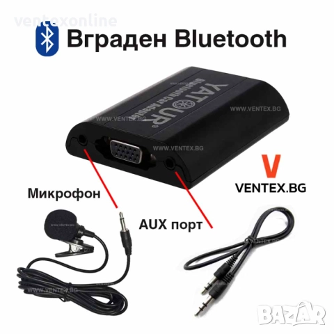 Yatour BTK Bluetooth/AUX интерфейс за Audi A3, A4, A6, A8 - Hands-free, снимка 2 - Аксесоари и консумативи - 52399179