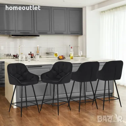 ПРОМОЦИЯ Комплект бар столове тип щъркел, височина 98см C-U-BS-0086BL, снимка 3 - Столове - 49060685