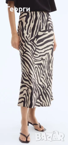 Миди пола с принт "зебра".