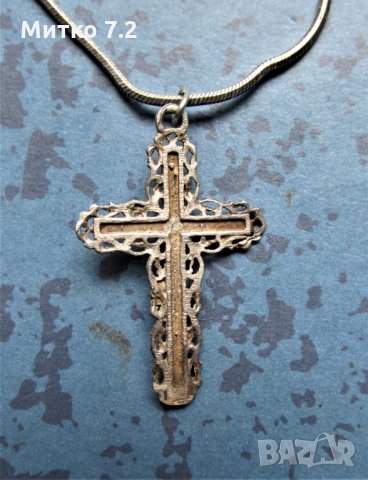 сребърно кръстче - 4, снимка 5 - Други - 31480441