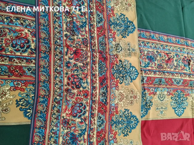 Голям шал от естествена коприна-размери 130 х 130 см, снимка 3 - Шалове - 56121838