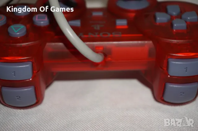 Много Рядък Оригинален Червен Прозрачен PSone Аналогов Контролер за PS1/PS2 в Отлично Състояние, снимка 11 - Аксесоари - 50085632