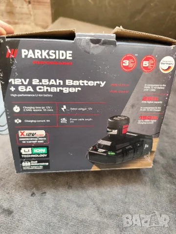 бързо зарядно 6A + батерия 12v/2.5Ah Parkside 