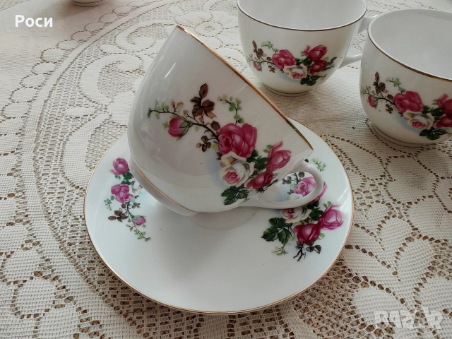 К-т чашки за кафе с позлатен кант, снимка 4 - Сервизи - 52732401