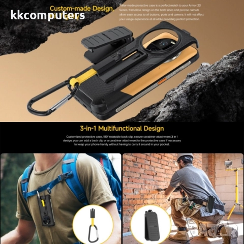 Ulefone Armor 23 Ultra Back Clip PC+TPU Удароустойчив Калъф и Протектор, снимка 6 - Калъфи, кейсове - 52847355