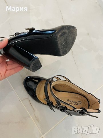 Нови обувки черен лак на ток , снимка 5 - Дамски елегантни обувки - 42905168