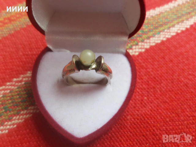 Сребърен пръстен с перла