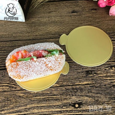 Ø 8 9 см златна кръгла подложка подложки велпапе картон картонени за кексче мъфини пасти десерт, снимка 7 - Други - 34178162