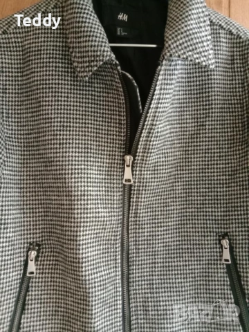 Вълнено бомбър яке H&M, размер L, унисекс, снимка 13 - Якета - 52155561