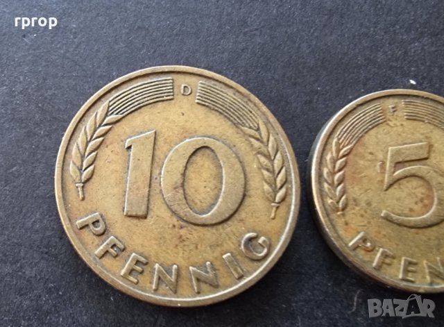 Монети . Германия. 1, 5 и 10 пфенига. 1950 година., снимка 3 - Нумизматика и бонистика - 38160789