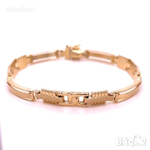 Златна мъжка гривна 12,04гр. 21,0см. 14кр. проба:585 модел:38173-1, снимка 3 - Гривни - 53981348