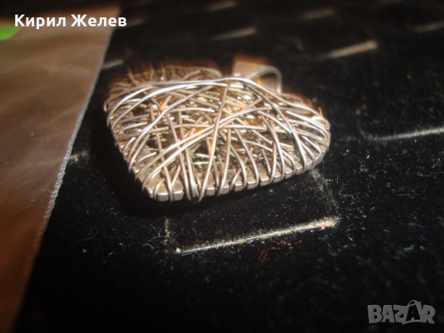 АРТ СЪРЦЕВИДЕН ФИНА РЪЧНА ИЗРАБОТКА МЕДАЛЬОН ПЕНДАНТ СРЕБРО 925 ДИЗАЙНЕРСКИ УНИКАТ 15171, снимка 10 - Колиета, медальони, синджири - 30395006